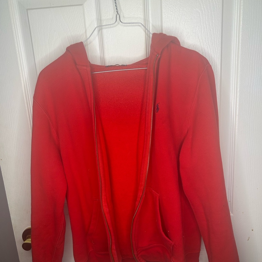 Polo Red Zip-Up Hoodie